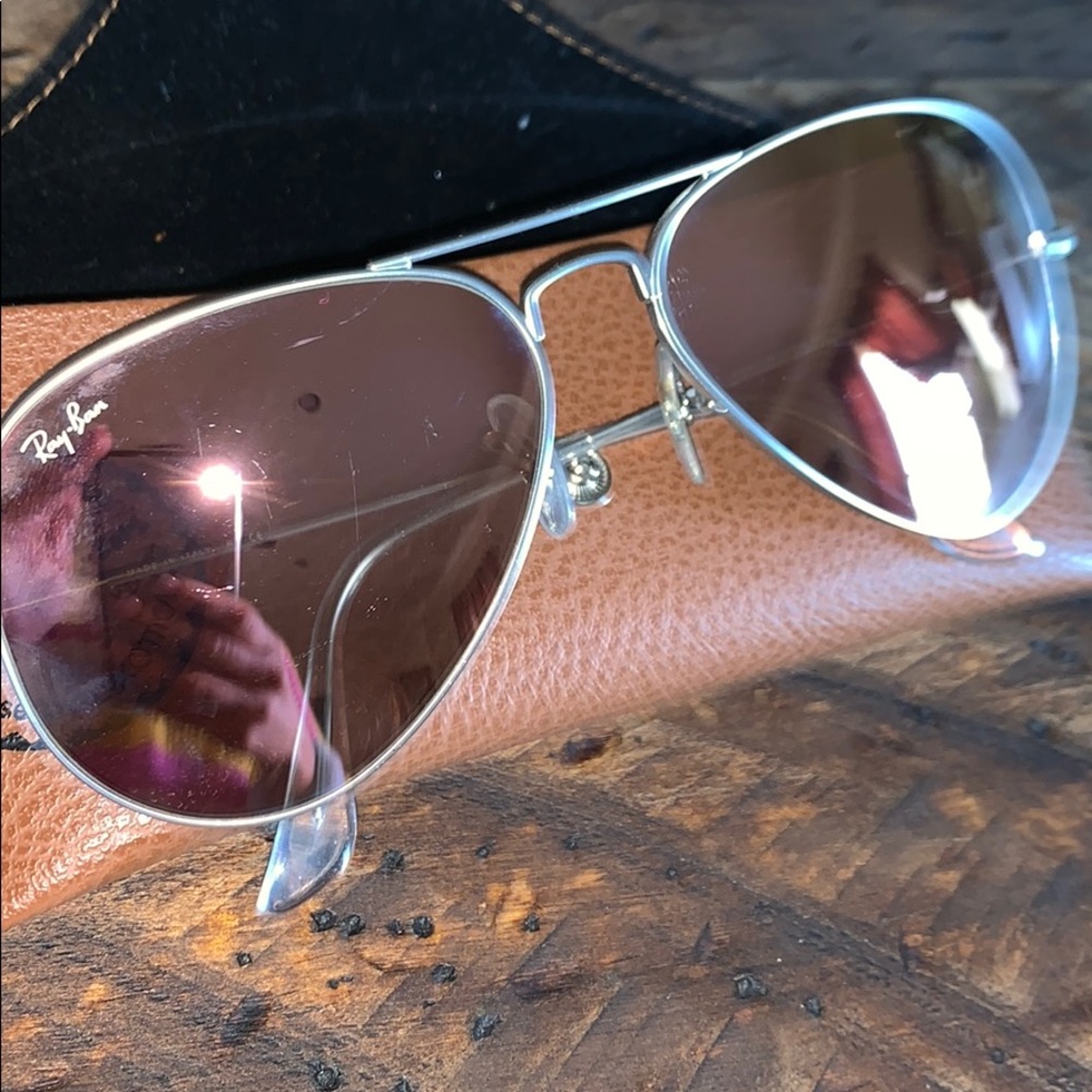 Rayban aviators silver/chrome lens